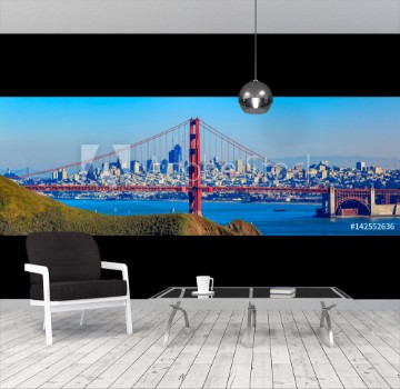 Picture of Panorama of the Golden Gate bridge and San Francisco skyline